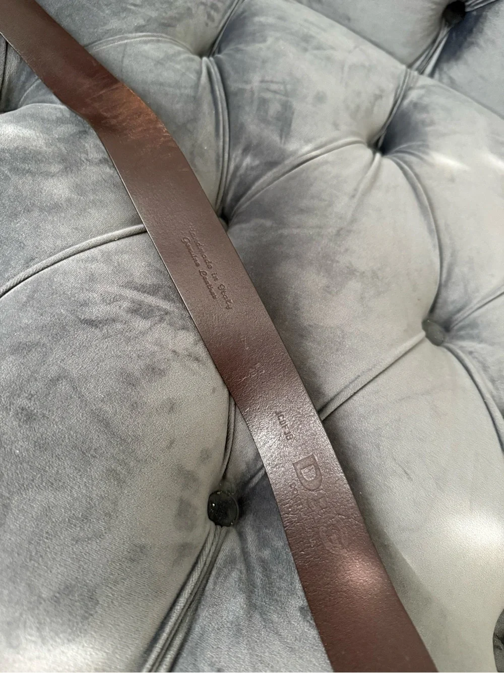 Dolce & Gabbana Men's Dark Brown Leather Logo Belt